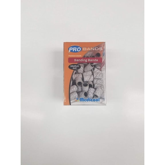 Medicool Pro Zebra (White) Sanding Bands Box/90pcs Free Mandrel 3/32 - (Medium GRIT)