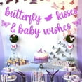 thumbnail image 4 of Butterfly Kisses and Baby Wishes Banner Purple Butterfly Baby Shower Decorations for Girl, 4 of 5