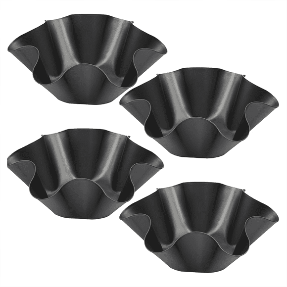 4PCS 8Inch Nonstick Large Taco Shell Bowl - Carbon Steel Tortilla Maker Shell Pans Baking Molds Tostada for Salad Bowls
