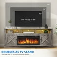 thumbnail image 3 of Uforic Rustic TV Console for 75" TVs, 36" Electric Flame & LED Illumination with Classic Barn Door Storage, Rustic Gray, 3 of 6