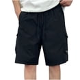 thumbnail image 2 of Styesk Mens Shorts Men's Style Solid Color Drawstring Pocket Elastic Waist Casual Work Shorts, 2 of 7