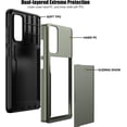 thumbnail image 3 of Samsung S20 FE Case with Card Holder Dual Layer Heavy Duty Protective Galaxy S20 FE Case Hidden Card Slot Slim Wallet Case for Samsung S20 FE 5G 6.5''(Green), 3 of 13