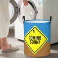 thumbnail image 4 of DouZhe Grands Paniers à Linge Pliables Étanches, Bientôt Imprimés Circular Hamper avec Poignées, 4 of 6
