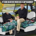 thumbnail image 5 of Whosucclay Leaf and Floral Pattern Thick Golf Cart Seat Cover, Elastic 4 Front Pockets Golf Cart Seat Protector for Club Car EZGO Yamaha, 52.36" x 32.28", 5 of 7