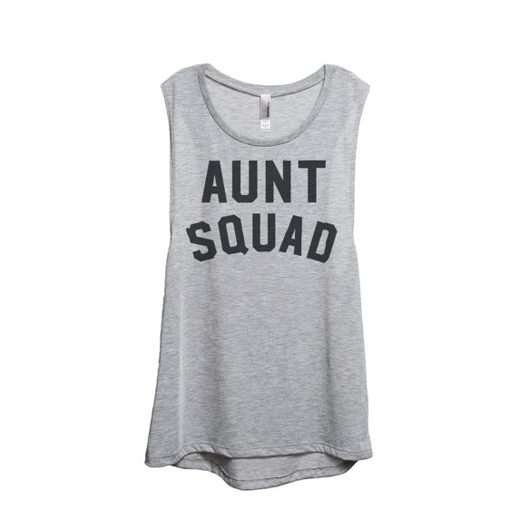 Thread Tank Aunt Squad Women's Sleeveless Muscle Tank Top Sport Grey Small