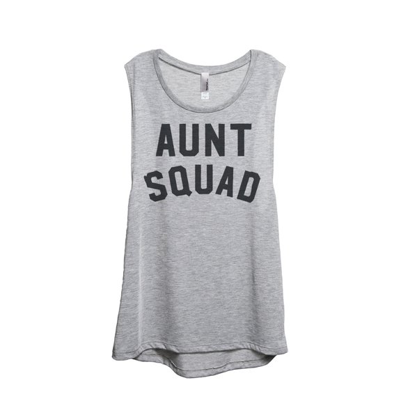 Thread Tank Aunt Squad Women's Sleeveless Muscle Tank Top Sport Grey Small