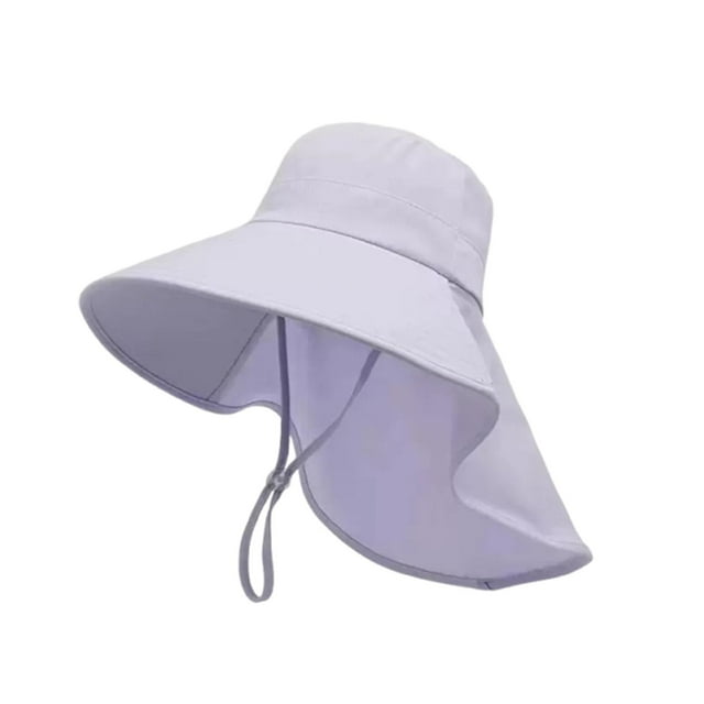 Sombrero de pescador de ala ancha para hombre y mujer con solapa para el cuello para acampar, caminar y hacer mochilerismo Púrpura