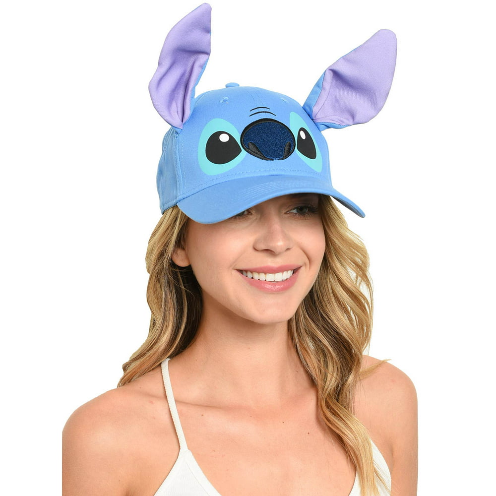 Disney Adult Stitch Baseball Hat 3D Ears Blue (Women's