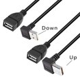 thumbnail image 2 of PNGKNYOCN Cable corto USB con interruptor de encendido/apagado, paquete de 2, 1 pie, 90 grados, ángulo hacia arriba y hacia abajo, USB A 2.0 macho a hembra, cable de interruptor de alimentación de dat, 2 of 5