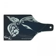 thumbnail image 1 of Zodiac Cutting Board, Astrology Sign Sagittarius with Flower Images Planetary Impacts on Nature Theme, Tempered Glass Cutting and Serving Board, Wine Bottle Shape, Grey and Blue, by Ambesonne, 1 of 1