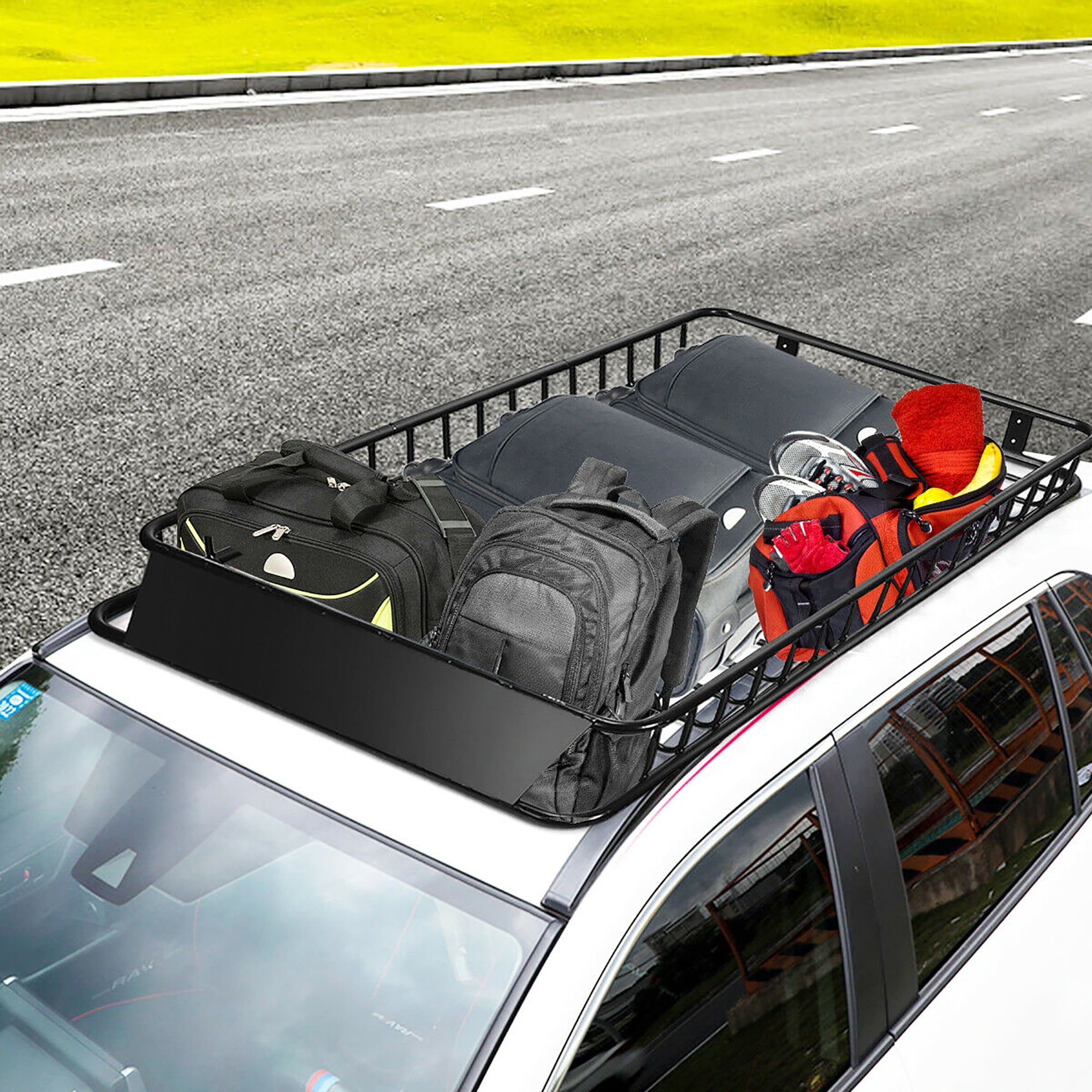 Costway 64 Universal Roof Rack Cargo Carrier W Expandable Top Luggage Holder Basket