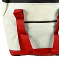 thumbnail image 3 of Reusable Grocery Bags - Ultra Chic Cooler Bag - Reusable Shopping Tote - Water Resistant Inner, 600D Polycanvas, Large Cargo Area, Cooler Pouch - White/Red., 3 of 7