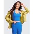 thumbnail image 3 of Top corto con almohadillas y cuello halter Butterluxe de CRZ YOGA azul XL, 3 of 5