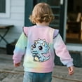 thumbnail image 5 of Yuyamidu Dinosaur Sweatshirt Toddler Girl 1T 2T Ruffle Shoulder Crewneck Sweatshirts Cute Graphic Pullover Tops Comfy Fall Outfits Novelty Soft Outdoor Workout Clothes, 5 of 7
