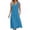 Blue, variant on Vivianyo HD Women's Split V-Neck Midi Dress, Summer Casual Empire Waist Dress for Women, With Sleeveless Cut and Side Pockets, Women's L, Sizes S-2XL