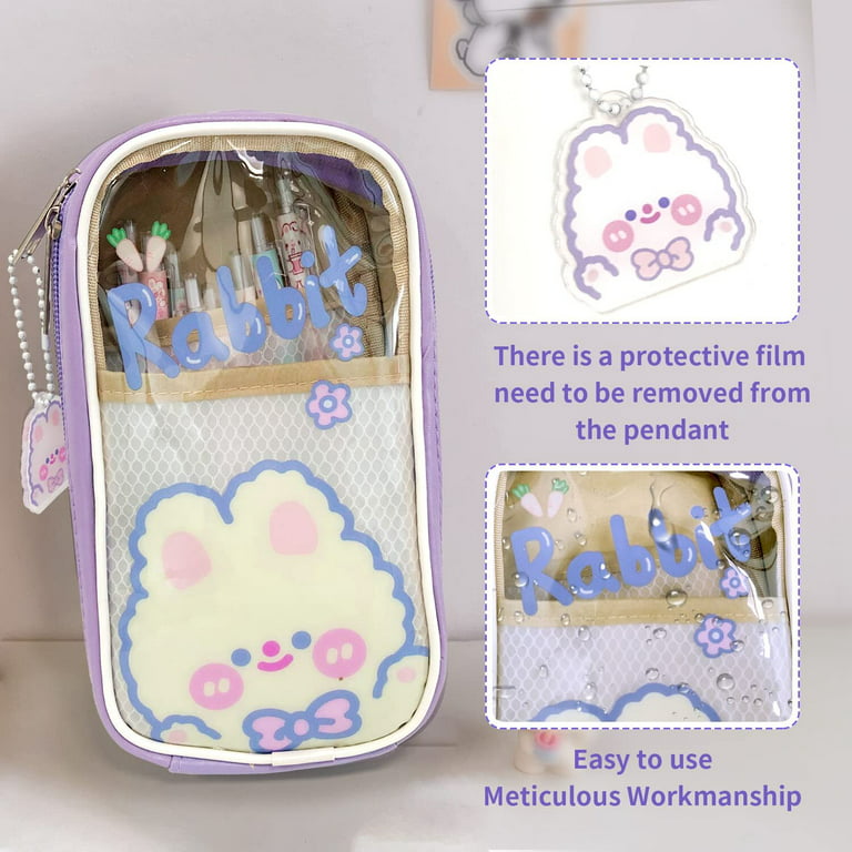 Cute Brown Bear Pencil Case, Aesthetic Pencil Pouch, Kawaii School Supplies  Makeup Bag For Girl Women Adult 