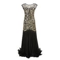thumbnail image 3 of formal Gowns and Evening Dresses Wedding Guest Dresses for Women Vintage 1920s Sequin Beaded Tassels Party Night Hem Flapper Gown Dress, 3 of 6