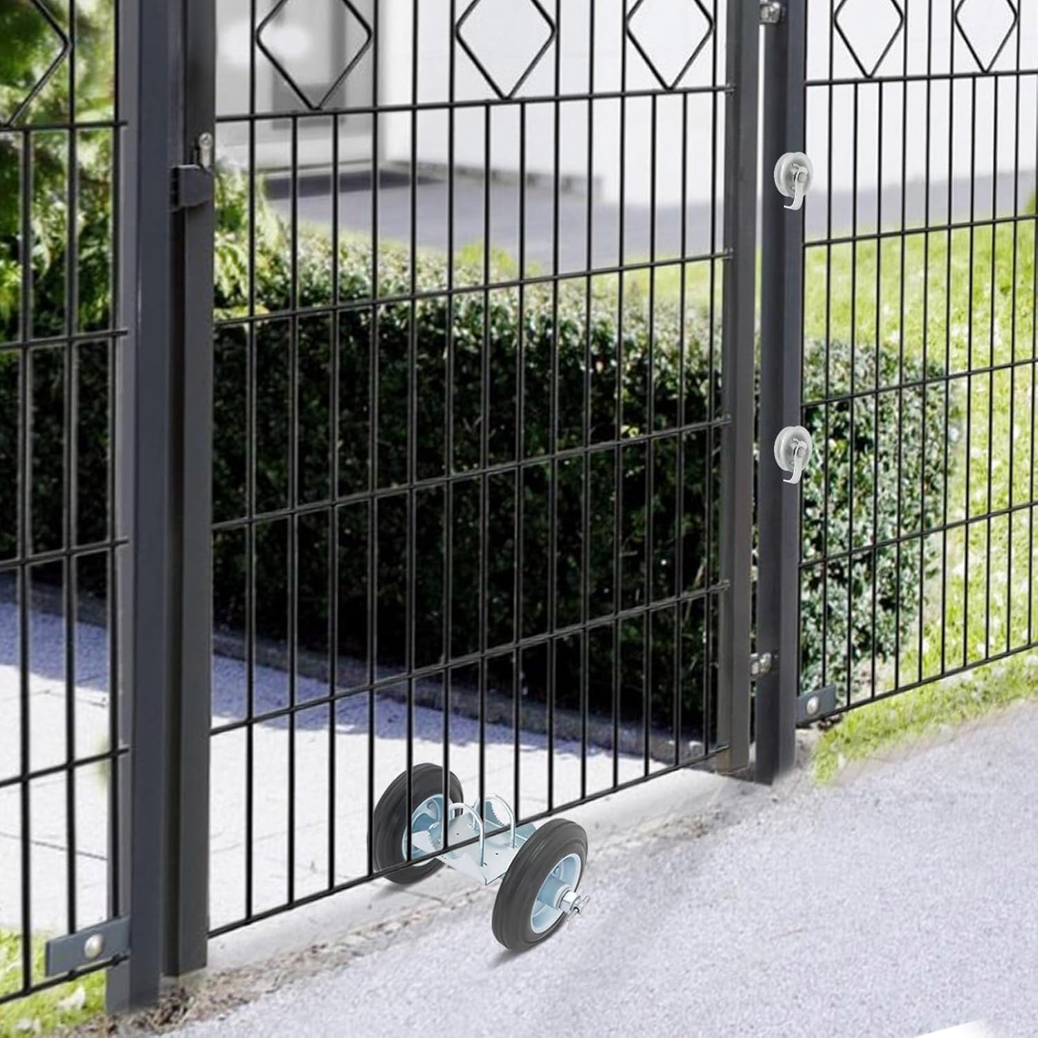 6.3" Sliding Gate Kit,Rolling Gate Hardware Kit Heavy Duty Sliding Gate Rollers for Farm Warehouse Doors,600 lbs