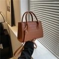 thumbnail image 3 of Brown Retro Texture Women's Crossbody Bag Ins Fashion Square Shoulder Purse Versatile Handbag, 3 of 6