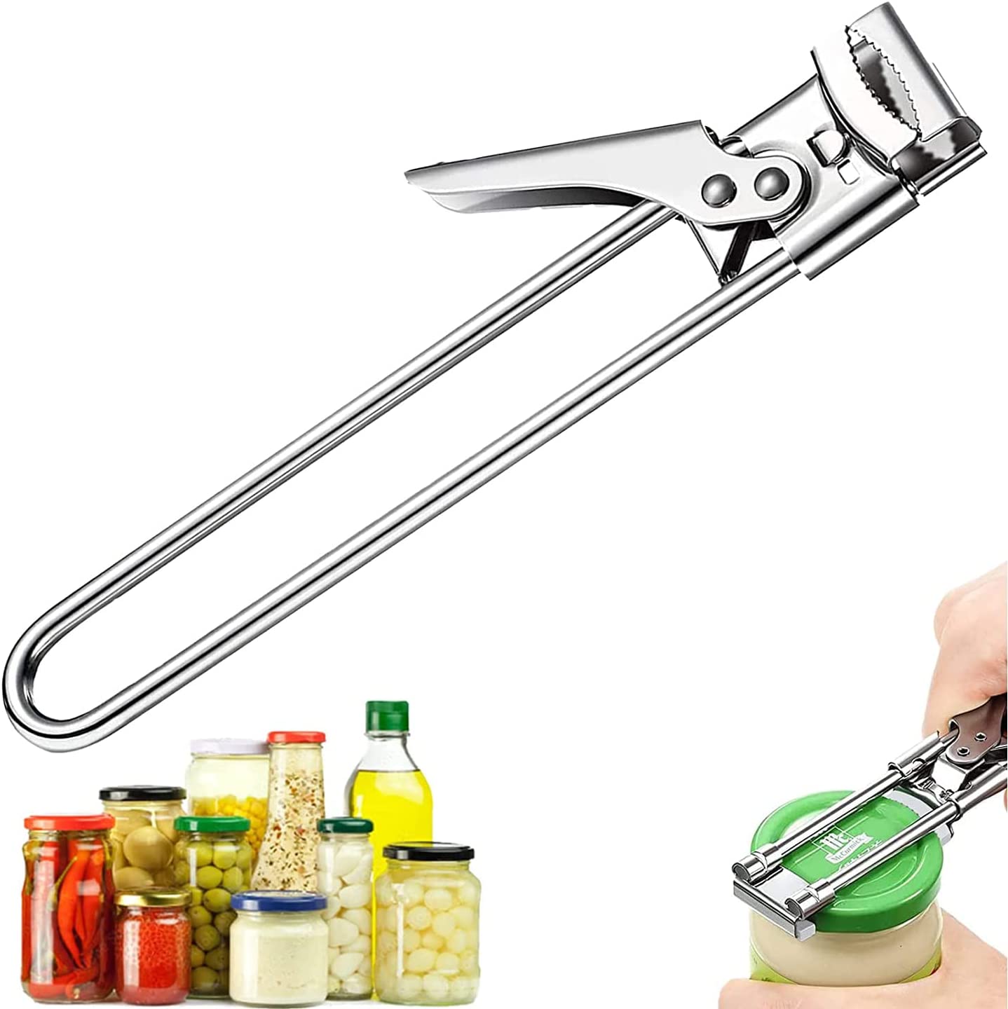 Jar Opener, Adjustable Stainless Steel Can Opener, Adjustable