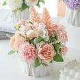 thumbnail image 7 of KIRIFLY Artificial Flowers Fake Silk Flower with Vase Flower Centerpieces for Wedding Decoration Table(Pink with ceramic vase), 7 of 7