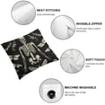 thumbnail image 6 of BANET Pack of 2 Halloween Decorative Throw Pillow Covers, Soft Skull Animal Bones Square Cushion Case Set for Couch Sofa Bedroom Living Room, Boho Pillow Cases Pillowcases 22x22in, 6 of 7