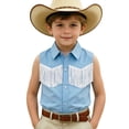 thumbnail image 3 of LYHaoo Boys And Girls Western Cowboy Shirt,Fringe Shirt Sleeveless Button Down Tassel Shirts for Kids,9-10 Years, 3 of 6