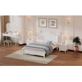thumbnail image 3 of Euroco 3-Pieces Bedroom Set, Solid Wood Full Size Platform Bed with 2 Nightstand, White, 3 of 12