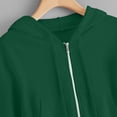 thumbnail image 4 of Bxsruta Womens Cute Cropped Hoodies Casual Solid Long Sleeve Zip up Drawstring Sweatshirt Jacket Fall Fashion Hooded Tops Green 5XL, 4 of 5