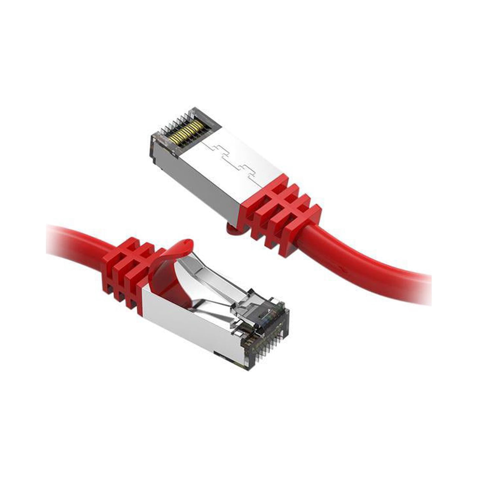 Nippon Labs Cat8 RJ45 0.5ft Ethernet Patch Internet Network LAN Cable, In/Outdoor, 26AWG, Shielded Latest 40Gbps 2000MHz, Weatherproof S/ftP -in Wall, Outdoor for Gaming/Router/Modem/PC/Switch (Red)