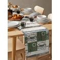 thumbnail image 2 of Table Runner Dresser Scarf 13 x 36 Inch Farmhouse Sweet Home Love Blessed White Green Wood Grain Table Runners Non-Slip Heat Kitchen Dining Table Decor for Indoor Outdoor Home Party Decoration, 2 of 7