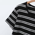 thumbnail image 5 of Levmjia Womens Tops Modal Short Sleeve Round Neck Striped Casual Shirt Soft Comfy Stretch Tee Regular Fit Everyday Wear Spring Summer, 5 of 9