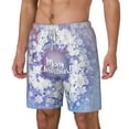 thumbnail image 2 of Uemuo Round Snow Merry Christmas Pattern Mens Swim Trunks Quick Dry Board Shorts with Mesh Lining, Stretch Beach Shorts Quick Dry No-Chafing Board Shorts-Small, 2 of 9