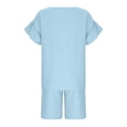thumbnail image 5 of EnJoCho Girls Summer Outfits Casual Loung𝖾 Set Cap Sleeve T Shirt Elastic Waist Shorts 2 Piece Clothing Sets Cozy Loung𝖾wear Two Piece Matching Comfy Outfit Lightweight, 5 of 8