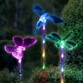thumbnail image 3 of Exhart Butterfly, Hummingbird and Dragonfly  Solar Powered Garden Stakes, 3x25 inches, Plastic, Clear (Decor for Home Patio, Outdoor Garden, Yard or Lawn), Plastic, 3 of 7