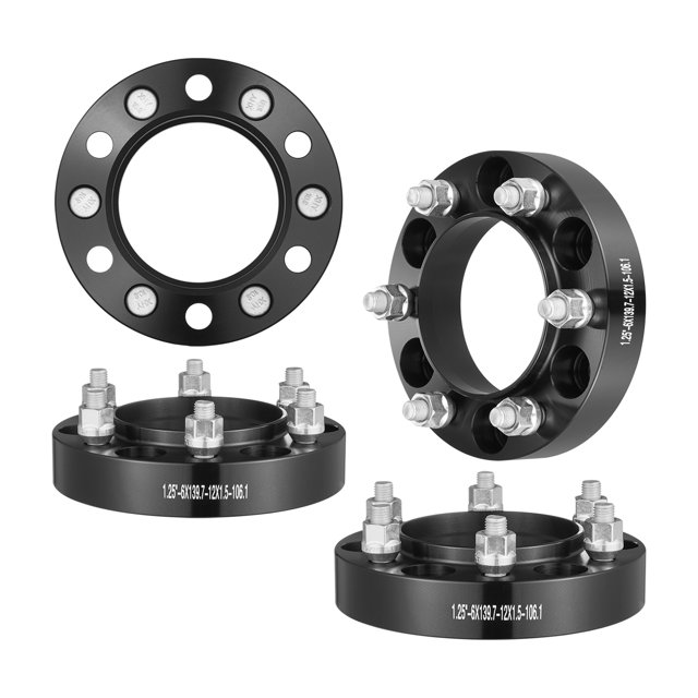 VEVOR 1.25 Pouces 6"x5" Entretoises de Roue Adaptateurs de Roue 6 Crampons Entretoises Forgées 4 Pcs Noir