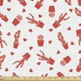 thumbnail image 1 of Cactus Print Fabric by The Yard, Monochrome Style Plant in Pots Valentine's Day Hearts on Plain Backdrop, Decorative Fabric for Upholstery and Home Accents, by Ambesonne, 1 of 4