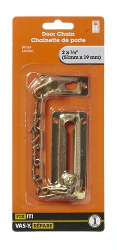 Chaînette de porte 2 x 3/4 po et 3-3/8 x 1-1/2 po 1 pièce Les chaînes pour porte verrouillent votre porte tout en permettant une ouverture pour la ventilation et l'observation.