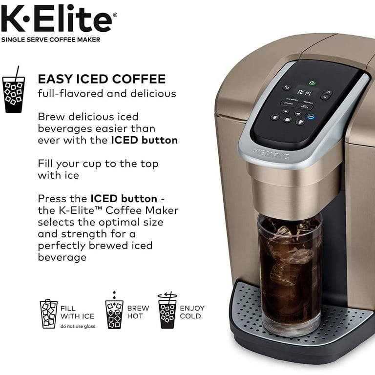 Keurig K-Elite Single Serve K-Cup Pod Coffee Maker, Brushed Gold