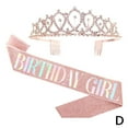 thumbnail image 1 of Birthday Sash and Tiara For Women Rhinestone Tiara Birthday Kit For Womens E3A6, 1 of 9