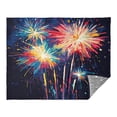 thumbnail image 2 of 70x55 Inches Glow in The Dark Blanket Cozy Throw Camping Blankets for Home and Outdoor Use Figure Of Colorful Fireworks, 2 of 8