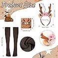thumbnail image 4 of VETPW 5 Pcs Reindeer Costume Adult Tutu Skirt with Reindeer Headband Temporary Tattoos Socks Deer Cosplay Costume Halloween Christmas Fancy Dress Outfits for Women Brown Reindeer Cloak Elk, 4 of 7
