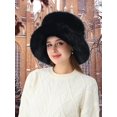 thumbnail image 4 of Women's Faux Fur Bucket Hats Fluffy Winter Warm Ladie's Unique Wide Brim Fisherman Cap, 4 of 12