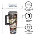 thumbnail image 4 of OBREWU Pioneer Flower Tumbler with Handle and Lid,Pioneer Flower 40oz Double Wall Vacuum Insulated Tumbler,Cups Gift for Women and Men, 4 of 7