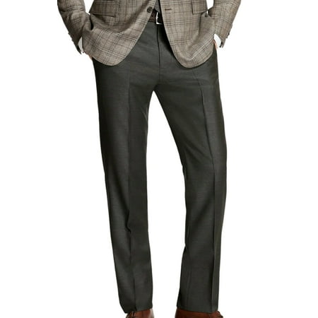 New Brooks Brothers Mens Regent Fit Flat Front Wool Trouser, Dark Green, W34, 5746-6