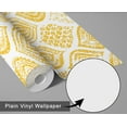 thumbnail image 6 of S4Sassy Peel and Stick Wall Covering, Paisley Print Removable Vinyl Wallwrap - Modern Wall Mural, Yellow Instant Walls Makeover Wallpaper for Bedroom, Bathroom, Laundry Room - 25"x120" inch, 6 of 9