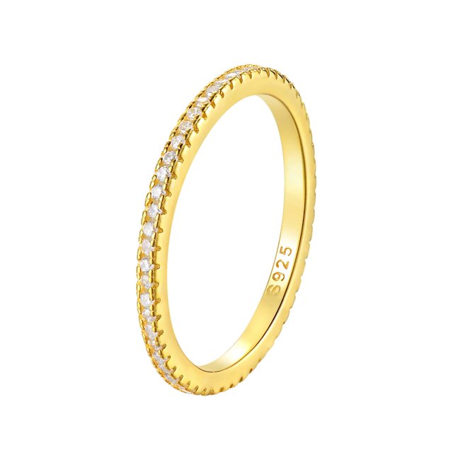Cubic Zirconia Decor Silver Wedding Band For Women Bridal Wedding Fine Jewelry