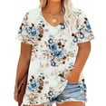 thumbnail image 2 of JURANMO Women's Loose Fit Oversized Tops Fashion Floral Graphic Tees Shirts Summer Loose Fit V Neck Tshirts 2025 Holiday Outfits Loungewear Black XXL Ofertas Flash, 2 of 6