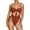 Brown, variant on SMZ Women's Cut Out Drawstring One Piece Swimsuit Cheeky High Cut Bathing Suit