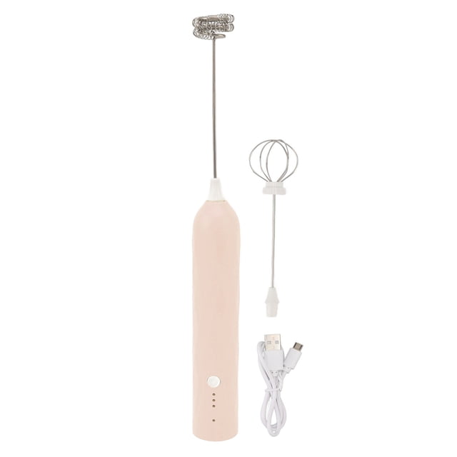 Batidora de huevos pequeña para el hogar, minilicuadora multifuncional, batidora eléctrica de mano, batidora de espuma, batidora inalámbrica para café y leche, color albaricoque